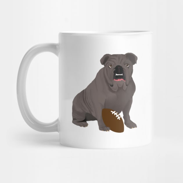 Football Gray Bulldog by College Mascot Designs